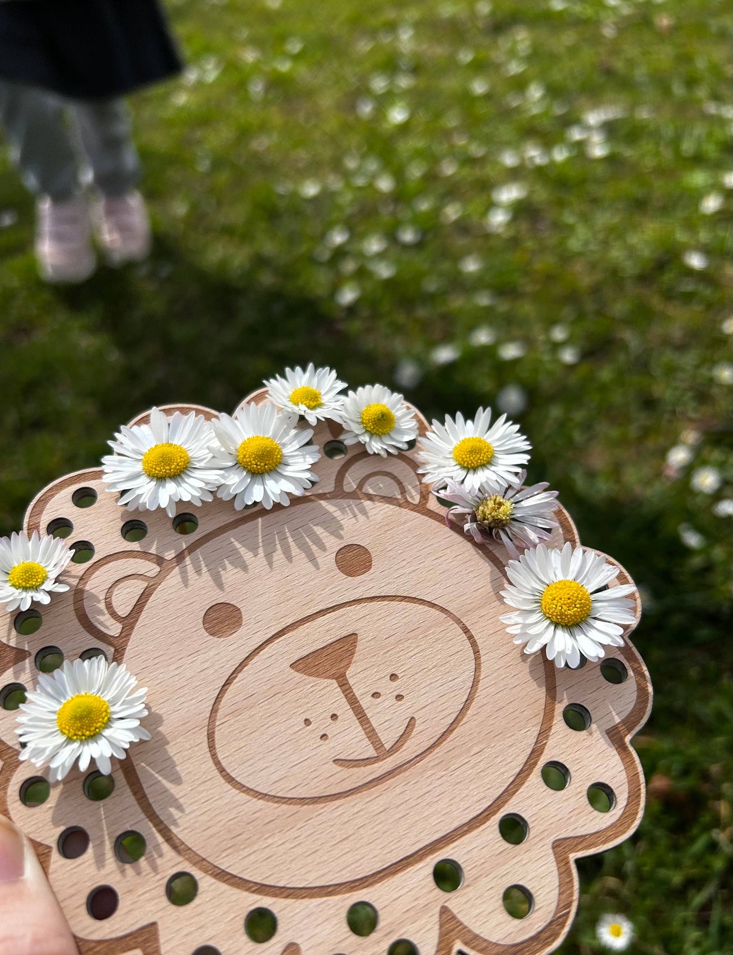 Blumen-Steckspiel aus Holz (4 Motive)