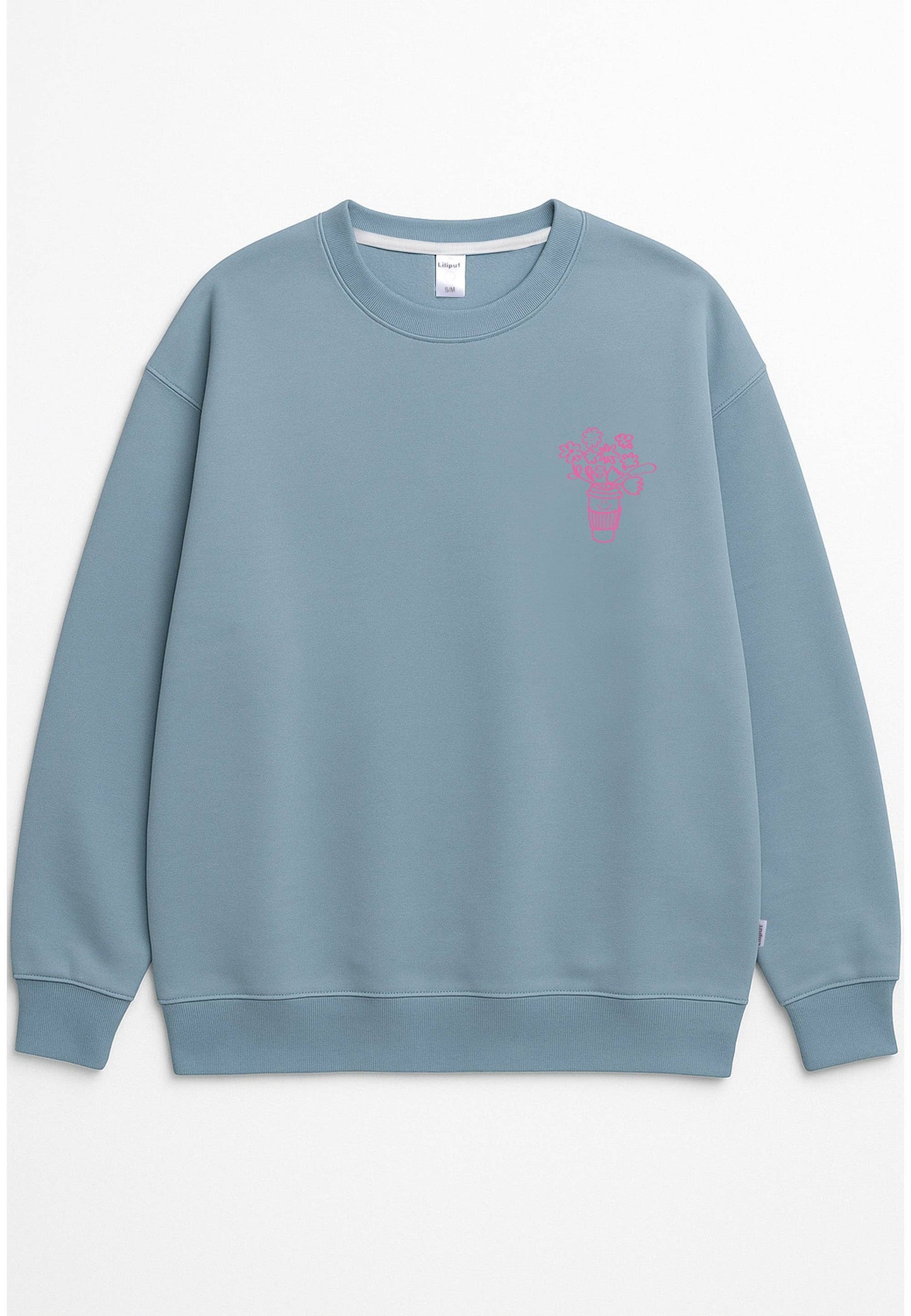 Erwachsenen Sweatshirt Let Love Bloom hellblau