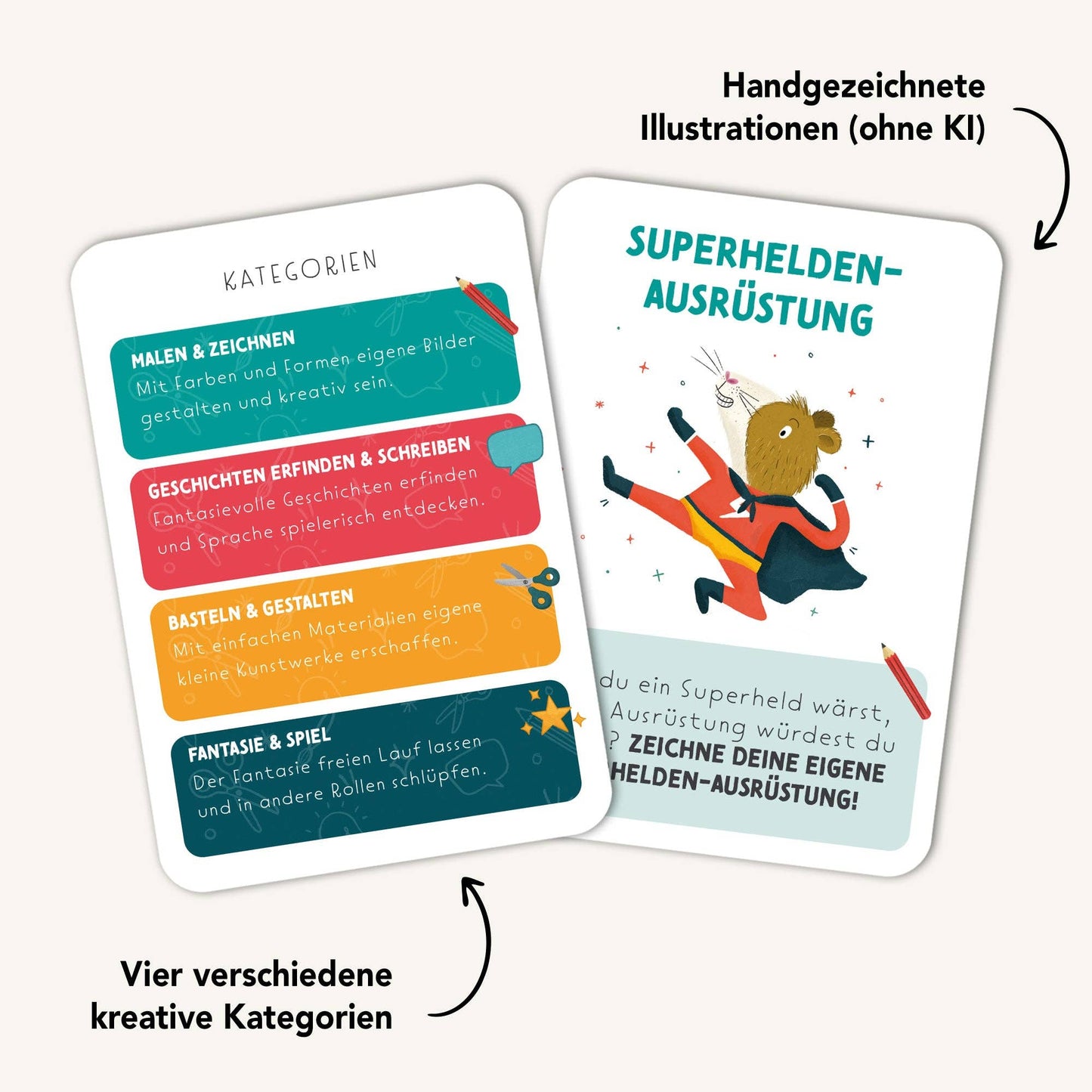 Kreativitätskarten für Kinder "Starke Ideen"