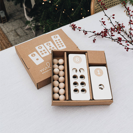 Zahlen zum Zählenlernen, Holzklötze nach Montessori