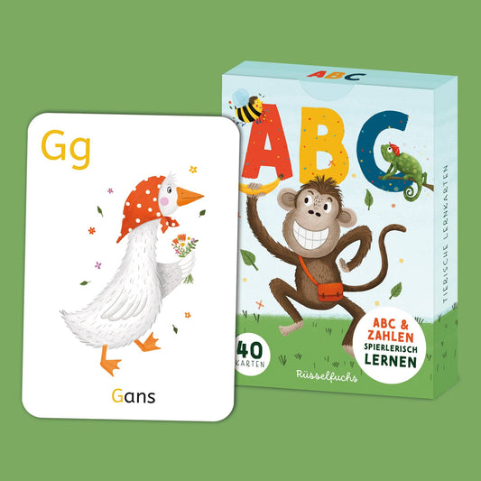 ABC-Kartenset mit 30 Buchstabenkarten und 10 Zahlenkarten