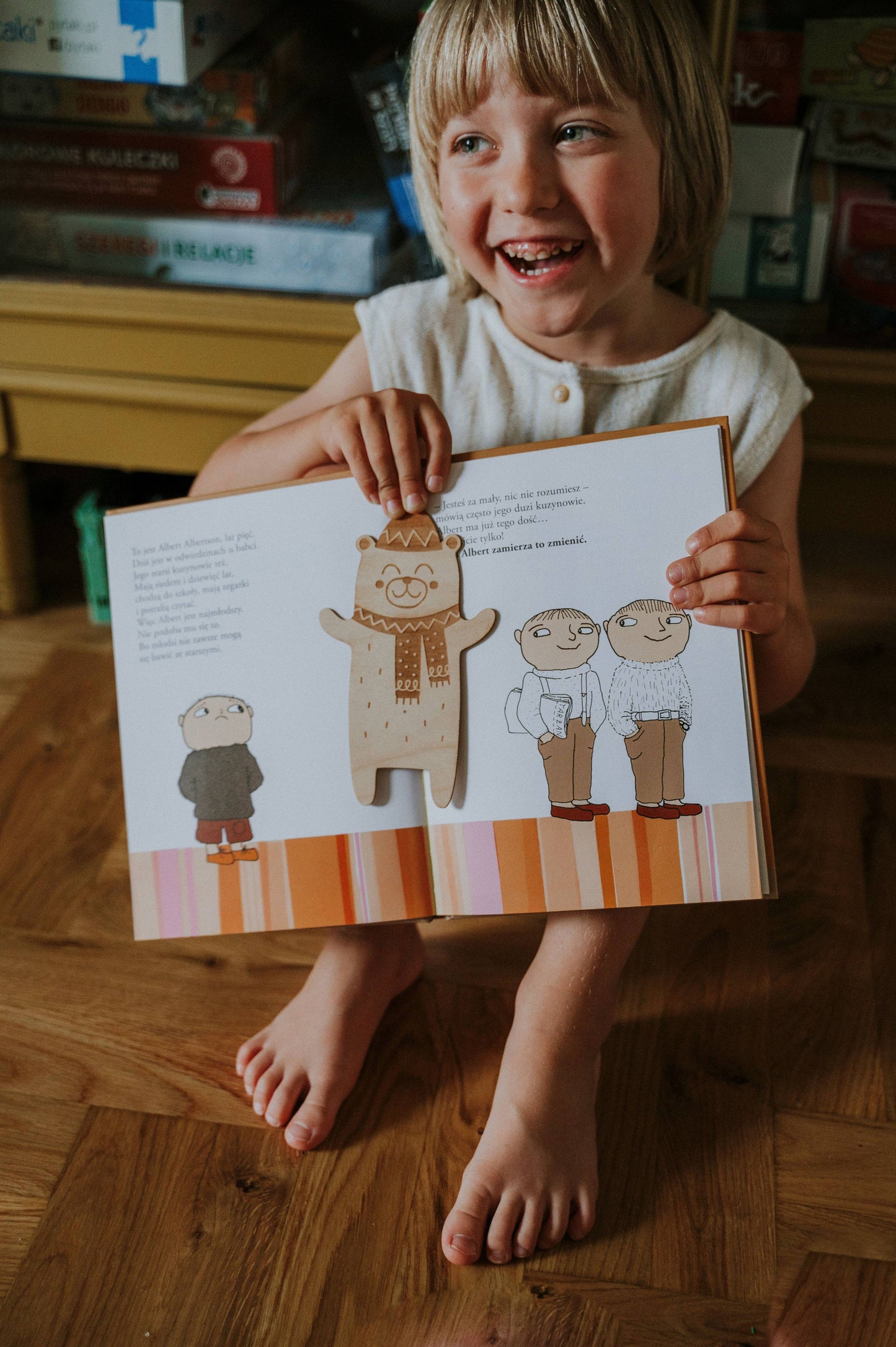 Holz-Lesezeichen Herr Bär